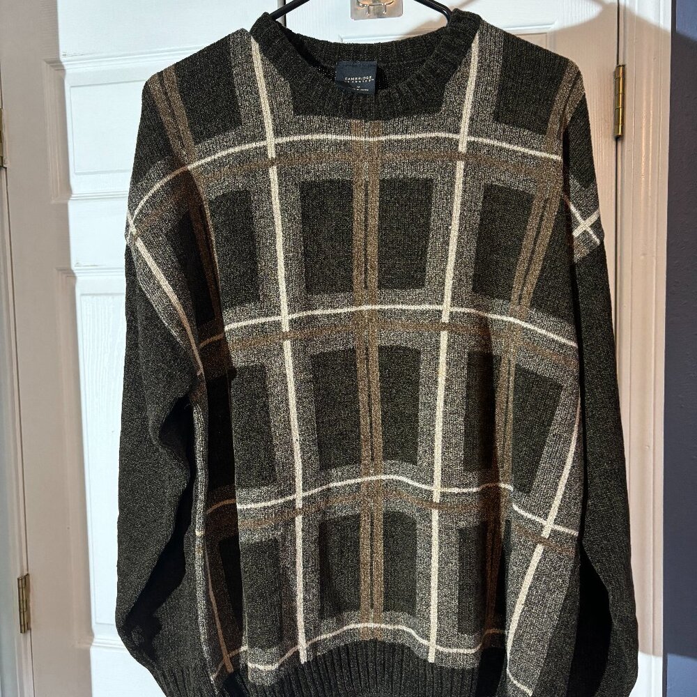 Vintage Cambridge Classic Mens Sweater Sz M Brown Multi Color